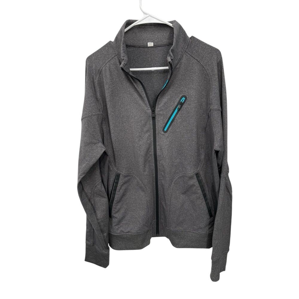 Lululemon City Tech Jacket Full Zip Heather Gray Blue Size XL
